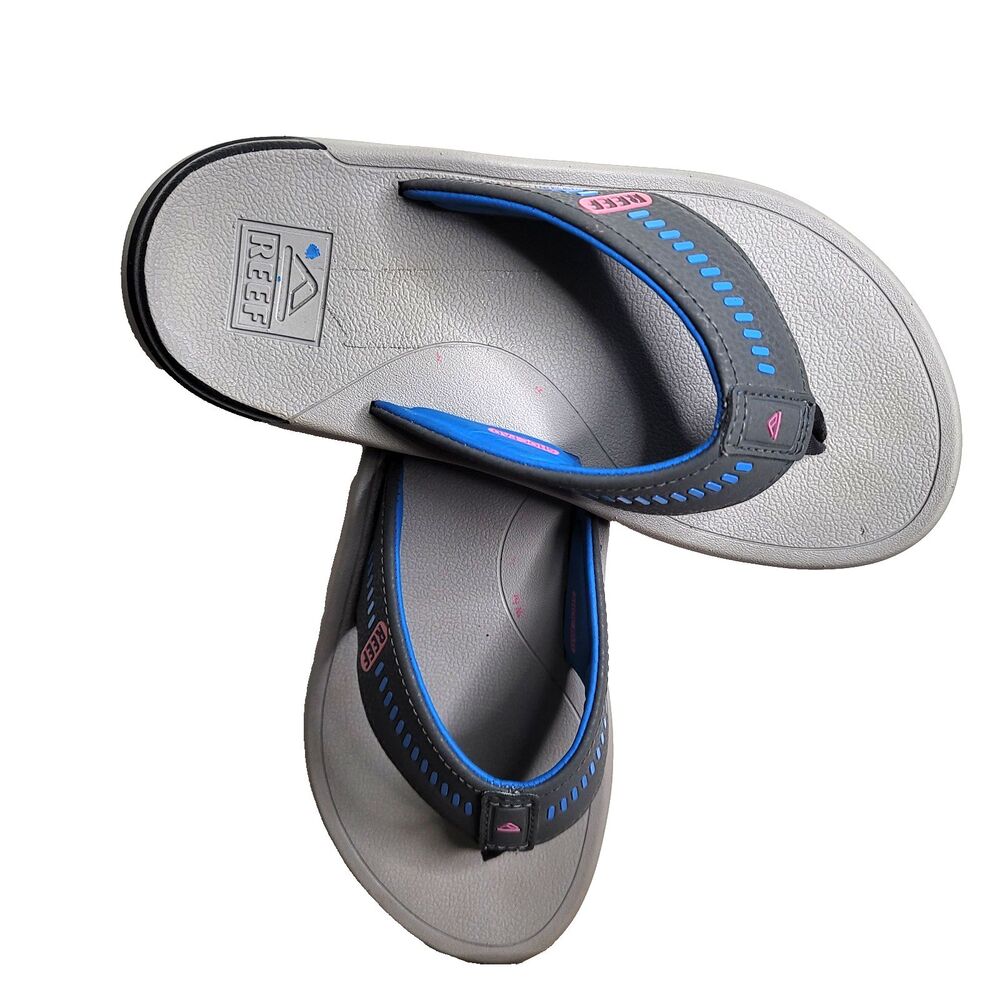 Reef Swellsole Cruiser Flip Flops Men’s 6 Gray Blue Pink Comfort Sandals